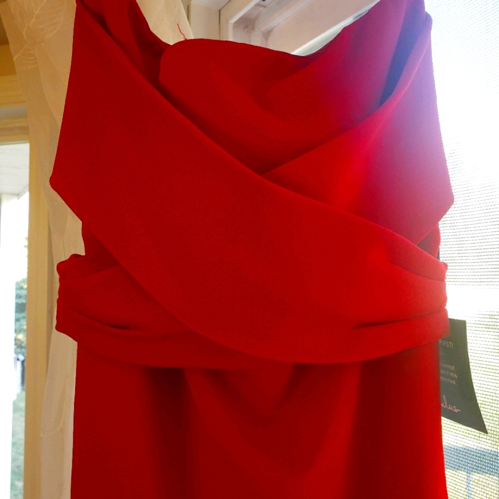 Red strapless dress from Lulus